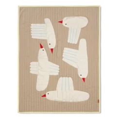 Bird quiltad throw, Beige