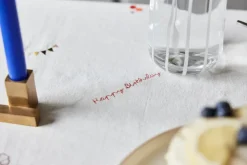 Birthday tablecloth 140x260 cm, Offwhite