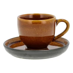 Bitz espresso cup with saucer 7 cl, Amber-black