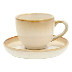 Bitz espresso cup with saucer 7 cl, Cream white