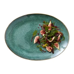 Bitz oval serving dish 45x34 cm, Black-green