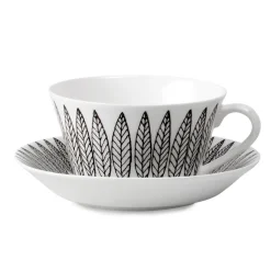 Black Salix tea set cone, tea cup + saucer