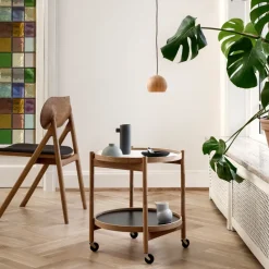 Bølling Tray Table model 50, Stone, untreated oak stand