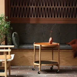 Bølling Tray Table model 50, Stone, untreated oak stand