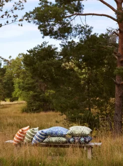 Block Stripe outdoor cushion 40x60 cm, Riviera blue-off white
