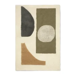 Bloco tufted rug, Green-off white, 120x180 cm