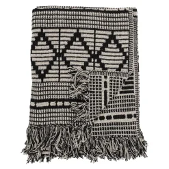 Bloomingville throw recycled cotton 130x160 cm, black