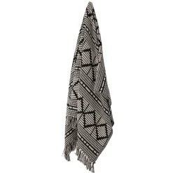 Bloomingville throw recycled cotton 130x160 cm, black