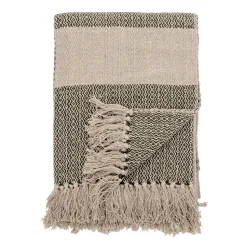 Bloomingville throw stripy 130x160 cm, green