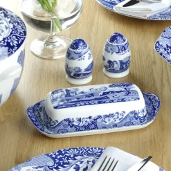 Blue Italian butter dish, 20 x 10 cm/ 8 x 4 inch