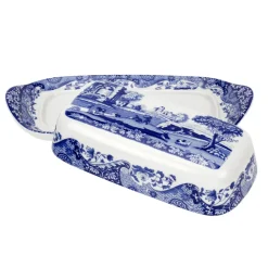 Blue Italian butter dish, 20 x 10 cm/ 8 x 4 inch