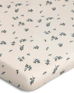 Blueberry Muslin fitted sheet, 180x200x30 cm