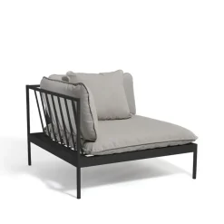 Bönan modular sofa, Fiord 551 beige, corner, d. grey aluminium frame