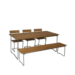 Bänk 9 bench, Oak oil-170 cm-hot-dip galvanized