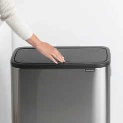 Bo touch bin high 2x30 L, matte-brushed steel