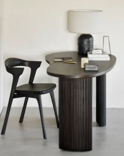 Boomerang desk, Dark brown stained mahogany,160x83x76 cm