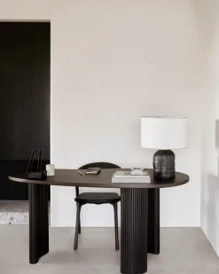 Boomerang desk, Dark brown stained mahogany,160x83x76 cm