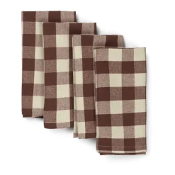 Bothy Check cotton napkin 40x40 cm 4-pack, Cinnamon-grey green