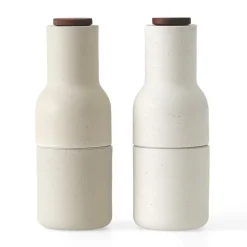 Bottle Grinder spice grinder ceramic 2-pack, Sand (walnut lid)