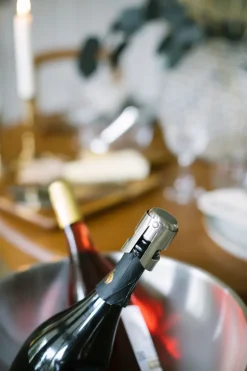 Bourdeaux wine- and champagne stopper, Stainless steel