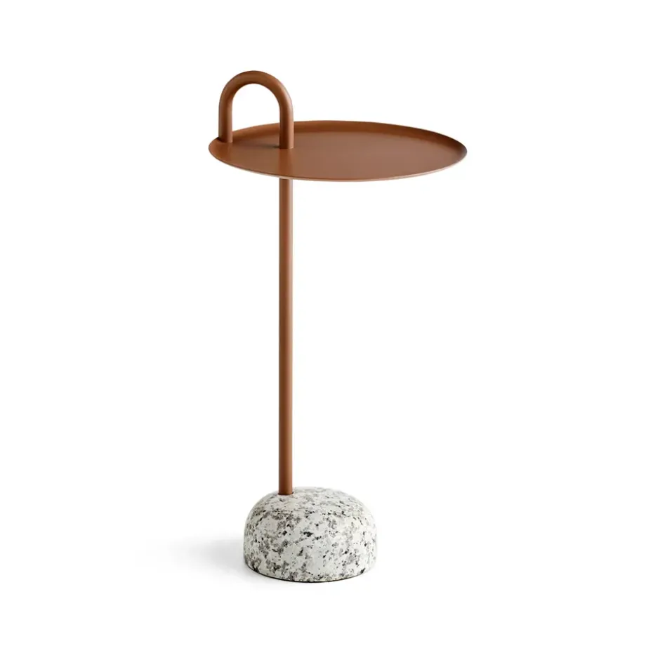 Bowler side table, Pale brown-granite