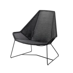 Breeze lounge armchair high back weave, Black