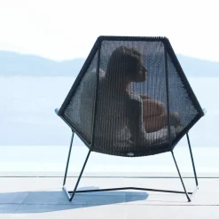 Breeze lounge armchair weave, Light grey