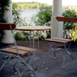Bryggeri chair, Teak-hot-dip galvanized stand