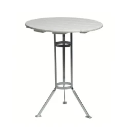 Bryggeri tripod table, White lacquer oak-hot-dip galvanized