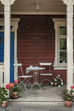 Bryggeri tripod table, White lacquer oak-hot-dip galvanized