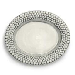 Bubbles oval saucer 35 cm, Grey