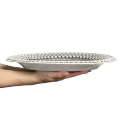 Bubbles oval saucer 35 cm, Grey