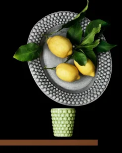 Bubbles oval saucer 35 cm, Grey