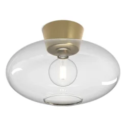 Bullo ceiling lamp XL clear glass Ø38 cm, Brass