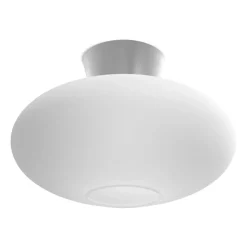 Bullo ceiling lamp XL opal glass Ø38 cm, Aluminium
