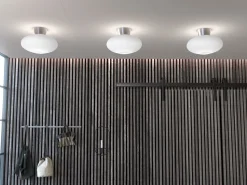 Bullo ceiling lamp XL opal glass Ø38 cm, Aluminium