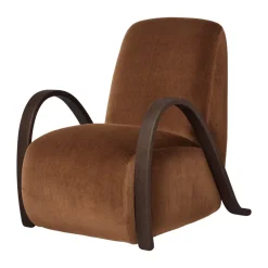 Buur lounge chair devoré velvet, Rust