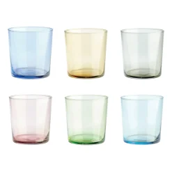 Café drinking glass multi, 6-pack