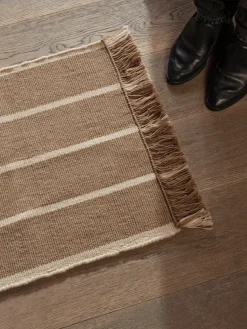 Calm kelim door mat, Dark Sand, Off-white, 50x70 cm