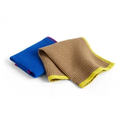 Canteen dishcloth 31x31 cm 2-pack, Blue/fuchsia-Beige/yellow