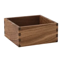 Carve storage box 15 cm, Dark stained oak