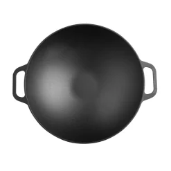 Cast iron wok pan 36 cm, Black