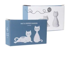 Cat salt & pepper mills, White