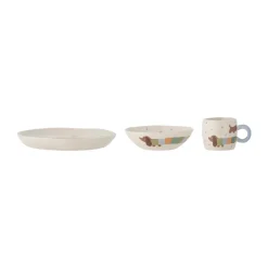 Charlie dinner set 3 pieces, Blue-white