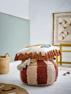 Charoline pouf Ø44 cm, Brown-white