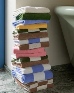 Check bath towel 70x136 cm, Cappuccino
