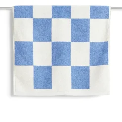 Check bathroom rug 50x90 cm, Sky blue