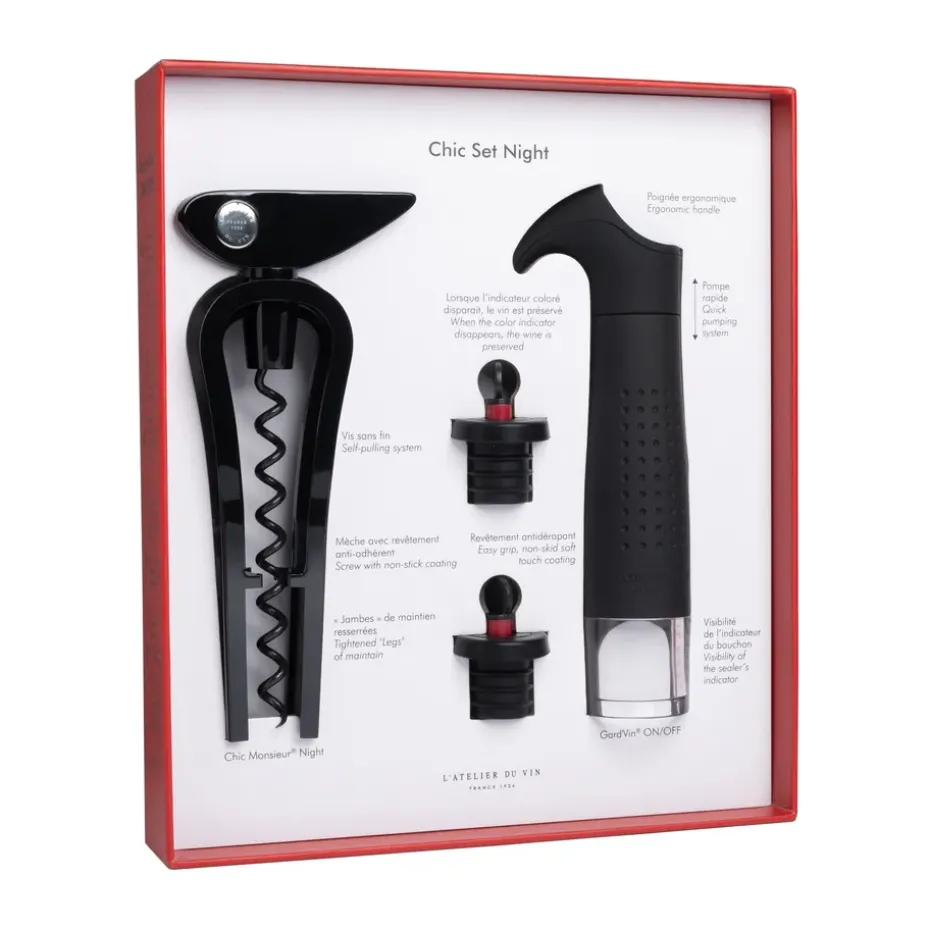 Chic set night wine accessory set, 4 pieces