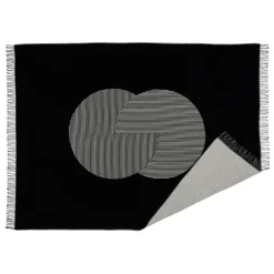 Circles cotton throw 130x185 cm, black
