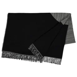 Circles cotton throw 130x185 cm, black